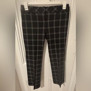 LOFT Charcoal Plaid Dress Pants
